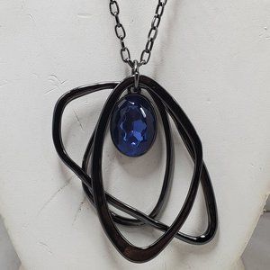 Bay studio blue opal stone necklace on silver chain